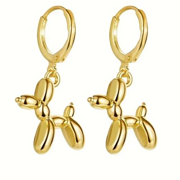Jewelry - ⭐️NWT Gold Balloon Dog Carnival Huggie Earring